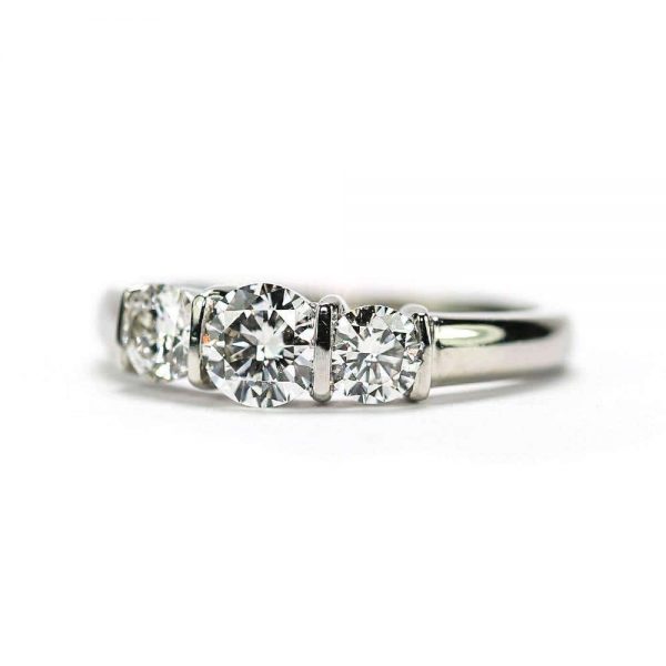 Platinum 1.25 Carat Diamond Three Stone Trinity Engagement Ring