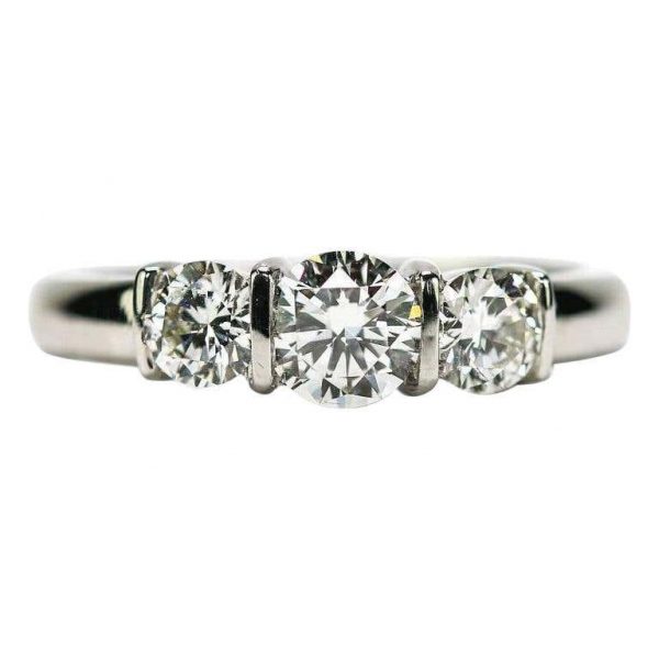 Platinum 1.25 Carat Diamond Three Stone Trinity Engagement Ring