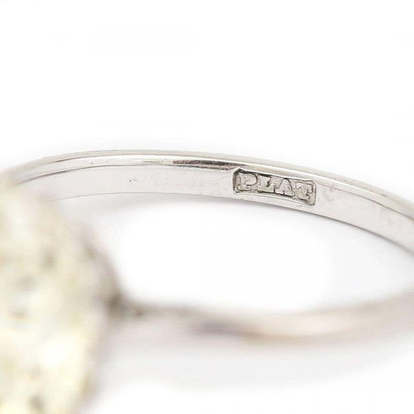 Antique Early 20th Century Platinum GIA 4.44ct Old Brilliant Cut Diamond Solitaire Ring