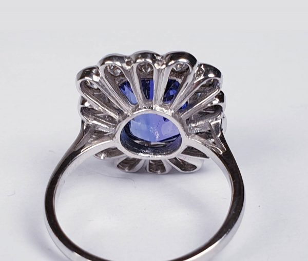 4ct Tanzanite and Diamond Cluster Ring