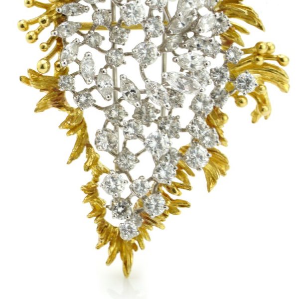 Vintage 6ct Diamond 2-in-1 Abstract Brooch