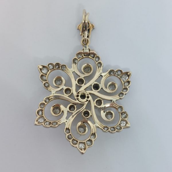 Antique Victorian Old Cut Diamond Star Pendant
