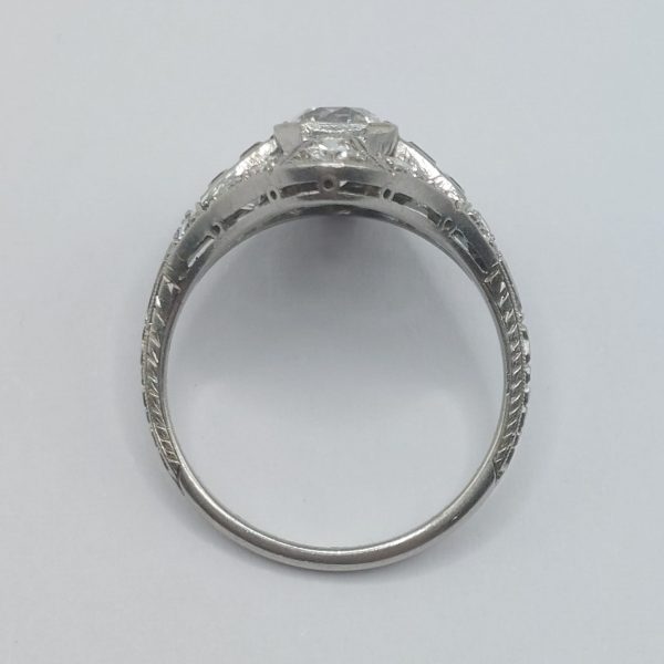 Art Deco Antique 1.30ct Old Cut Diamond Ring