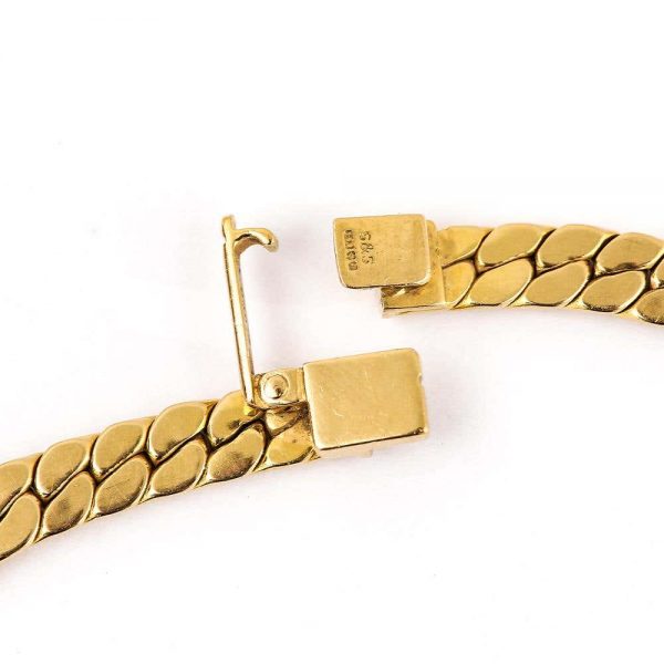 Vintage 18 Carat Yellow Gold and Diamond Serpentine Necklace Collarette, circa 1990