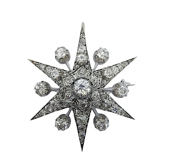 Diamond Star brooch Antique Vintage Victorian