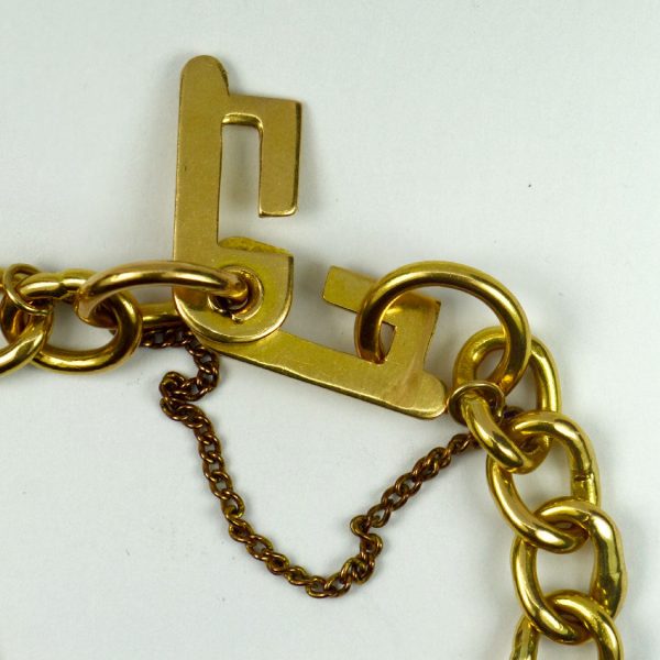 18ct Yellow Gold Fancy Faceted Curb Link Bracelet