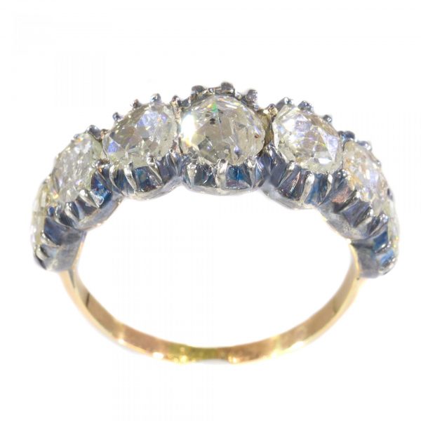 Antique Georgian Rose Cut Diamond Seven Stone Ring