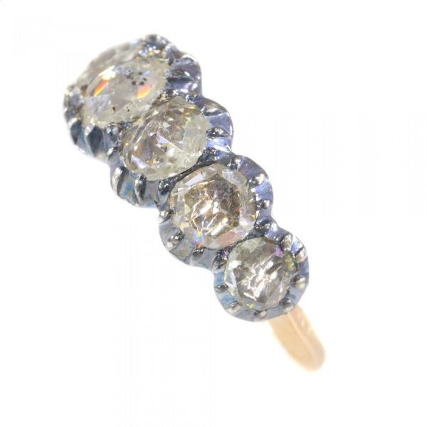 Antique Georgian Rose Cut Diamond Seven Stone Ring