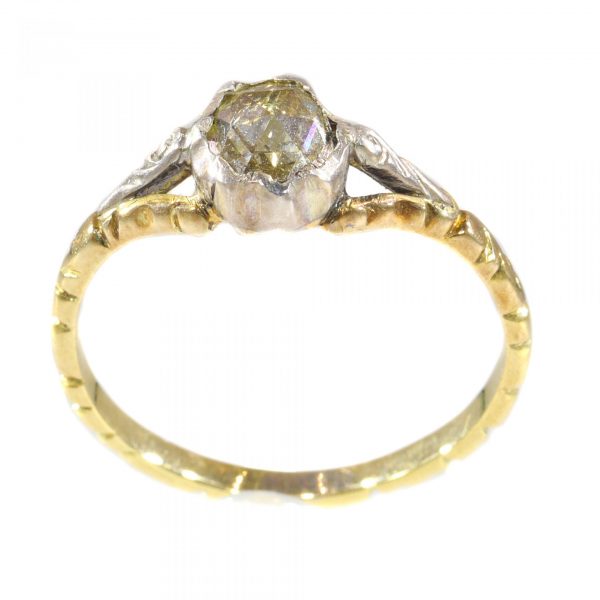 Antique Victorian Rose Cut Diamond Engagement Ring, 19th century Circa 1870