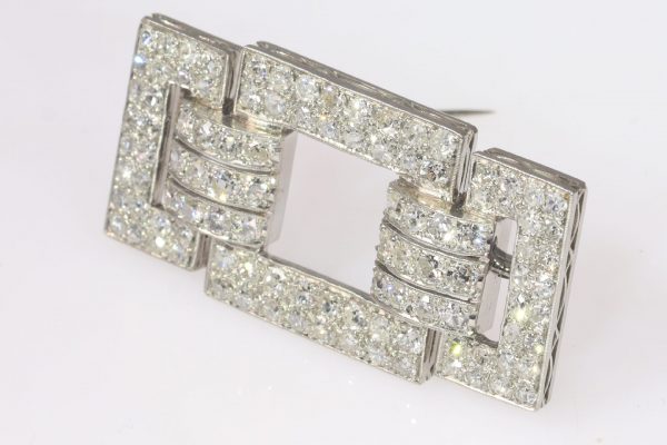Art Deco Platinum and Diamond Brooch, 4 carats