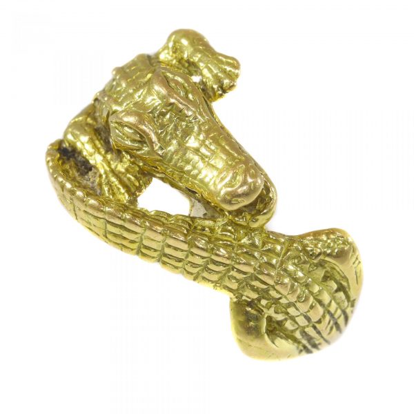 Vintage 18ct Yellow Gold Crocodile Alligator Ring, Circa 1970