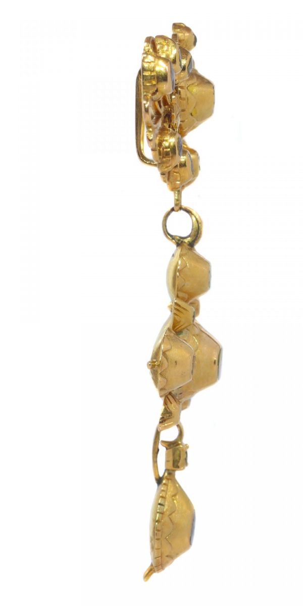Antique Georgian Ornate 18ct Yellow Gold Cross Pendant with Rose Cut Diamonds