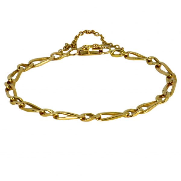 18ct Yellow Gold Twisted Figaro Curb Link Bracelet