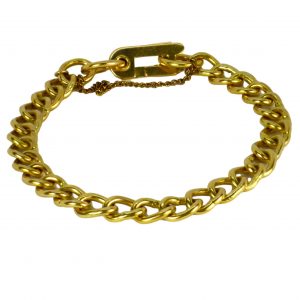18ct Yellow Gold Fancy Faceted Curb Link Bracelet