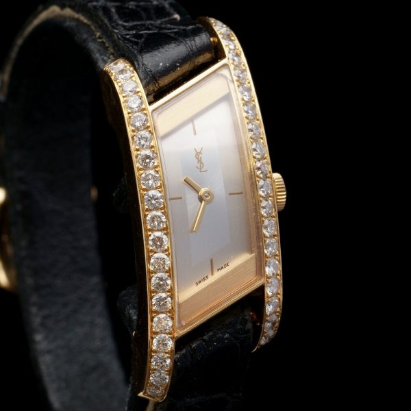 Yves Saint Laurent Rive Gauche 18ct Gold and Diamond Quartz Watch,