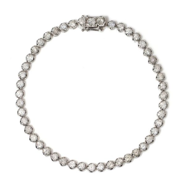 3ct Diamond Tennis Bracelet in 18ct White Gold; 18ct white gold tennis bracelet set with 48 round brilliant-cut diamonds totalling 3.00 carats