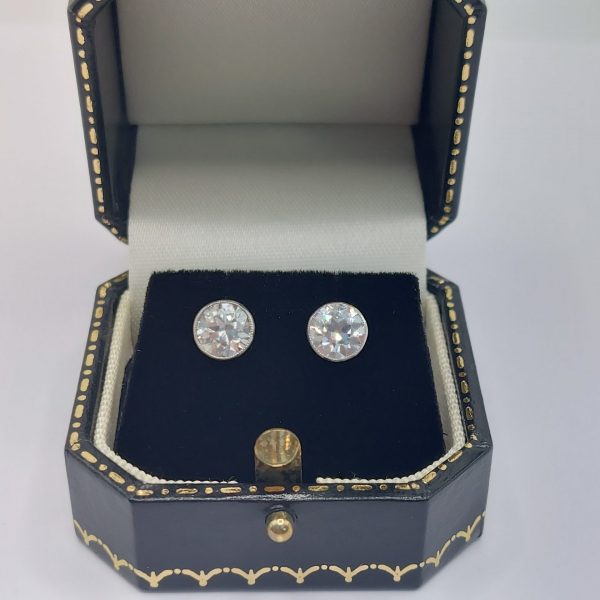 2ct Old European Cut Diamond Stud Earrings