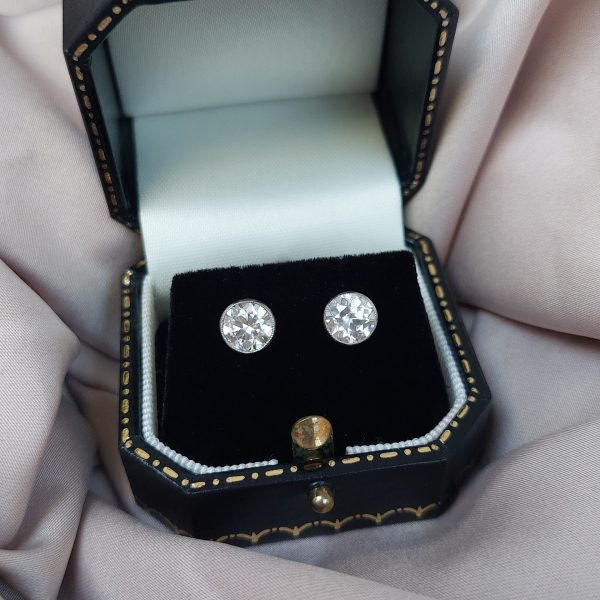 2ct Old European Cut Diamond Stud Earrings