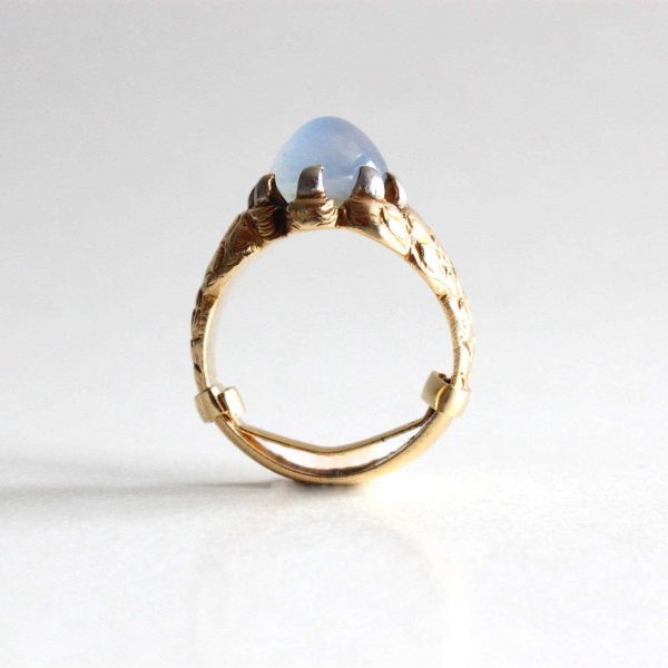 6ct High Domed Cabochon Cut Natural Star Sapphire in Gold Claw Ring