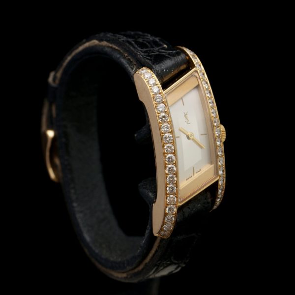 Yves Saint Laurent Rive Gauche 18ct Gold and Diamond Quartz Watch,