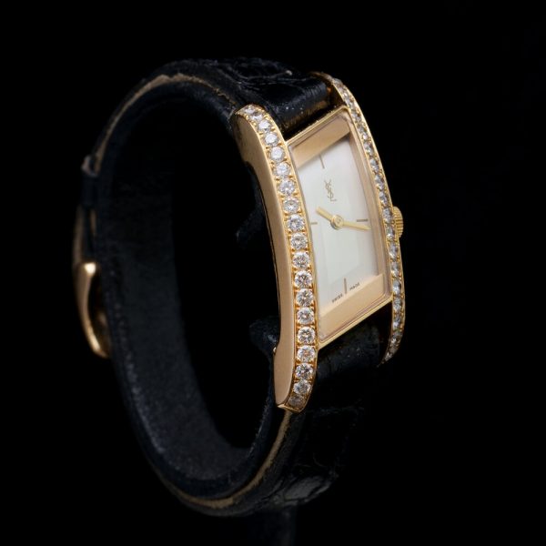Yves Saint Laurent Rive Gauche 18ct Gold and Diamond Quartz Watch,