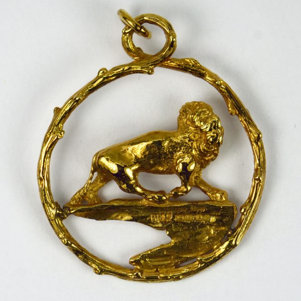 Vintage 18ct Yellow Gold Lion Pendant Charm