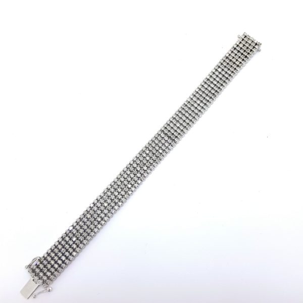 Five Row Diamond Line Bracelet, 12 carat total