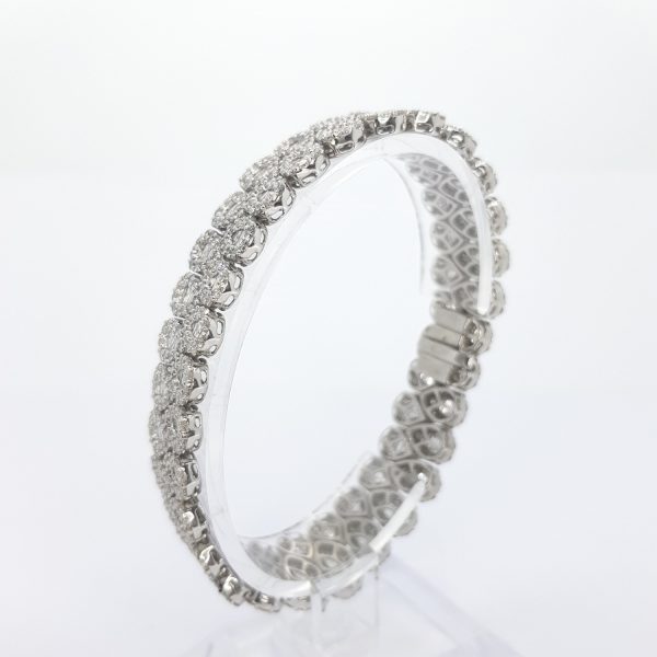 Contemporary Diamond Cluster Bracelet, 16 carat total