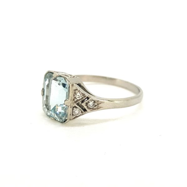 2ct Aquamarine and Diamond Dress Ring in Platinum