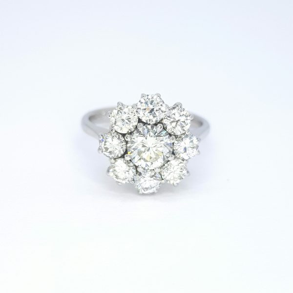 Diamond Floral Cluster Ring, 1.80 carats