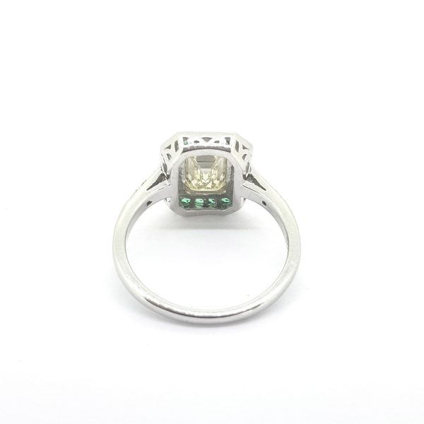 Diamond and Emerald Cluster Ring, 1.61 carats