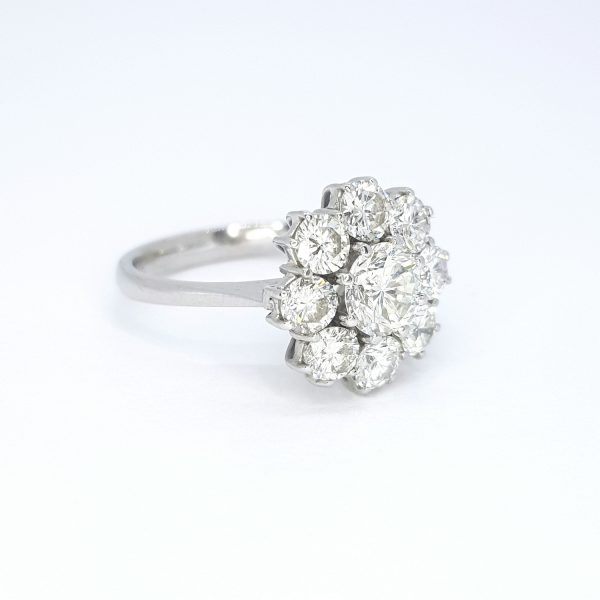 Diamond Floral Cluster Ring, 1.80 carats