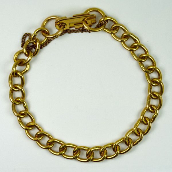 18ct Yellow Gold Fancy Faceted Curb Link Bracelet