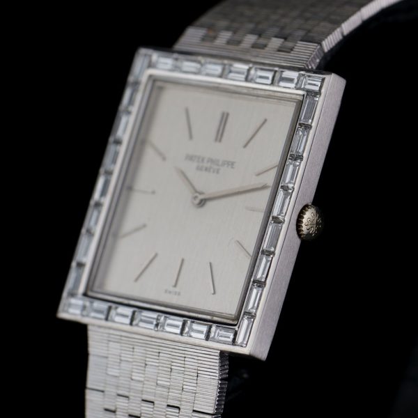 Patek Philippe 18ct White Gold Manual Watch with Baguette Diamonds