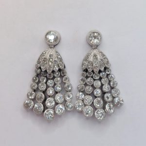 Antique Belle Epoque Diamond Tassel Earrings