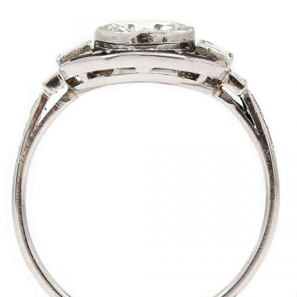 Vintage Art Deco Style Hexagonal 1.50ct Diamond and Onyx Ring