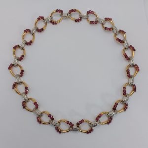 Vintage Ruby and Diamond Chain Necklace