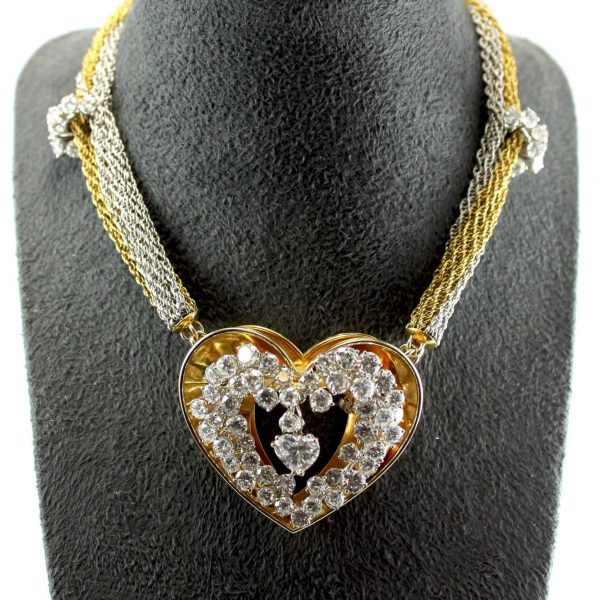Diamond and 18ct Gold Heart Pendant by ME Riedel, over 10 carats