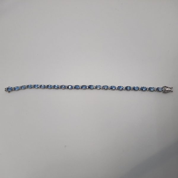 7.96ct Aquamarine and Diamond Line Bracelet