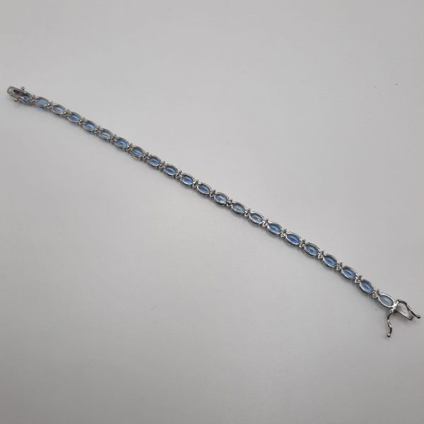 7.96ct Aquamarine and Diamond Line Bracelet