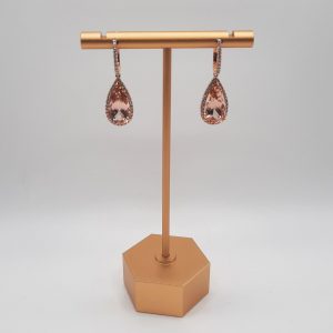 Pear Cut Morganite and Diamond Cluster Drop Earrings, 8.15ct large pear-shaped morganite set within delicate diamond surrounds and suspended from diamond-set drops in 18ct rose gold