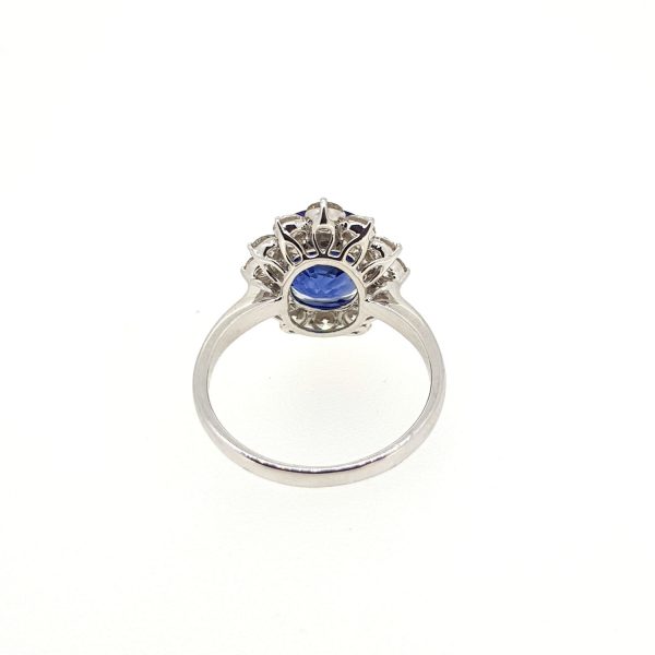 3.87ct Sri Lanka Sapphire and Diamond Cluster Ring