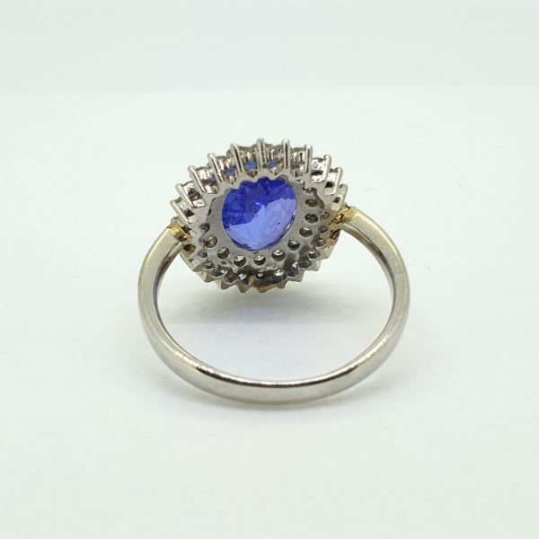 5.60ct Tanzanite and Diamond Cluster Ring in 18ct White Gold