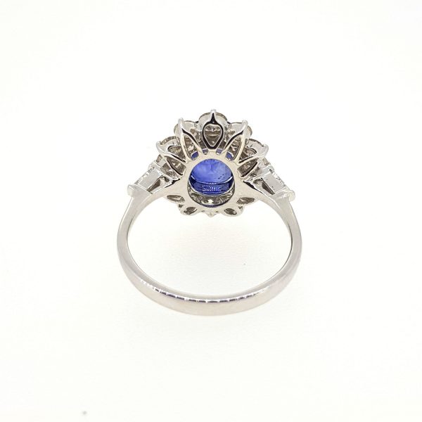 2.75ct Oval Sapphire and Diamond Cluster Ring