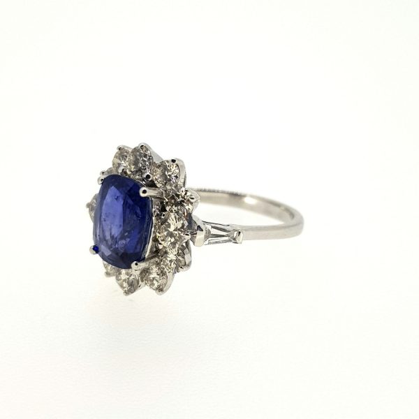 2.75ct Oval Sapphire and Diamond Cluster Ring