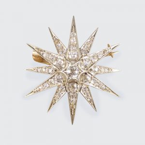 Antique Victorian Diamond Star Brooch Pendant and Hair Pin