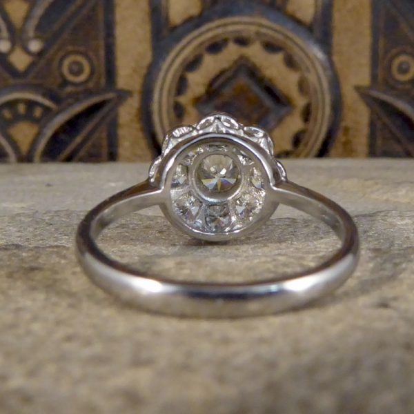 Contemporary 1.10ct Old Cut Diamond set Daisy Cluster Ring 