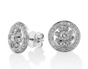 Dimaond stud earrings floral flower