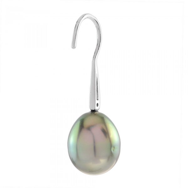 Silver Grey South Sea Pearl and Diamond Drop Earrings