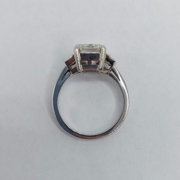 Modern 4.01ct Emerald Cut Diamond Ring